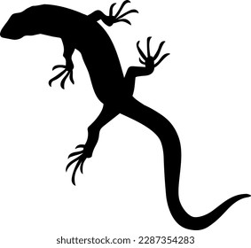 lizard vector silhouette black one