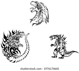 lizard Vector silhouette on white background