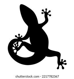 Silueta vectorial de lagarto sobre fondo blanco. Excelente para logos de lagartos.