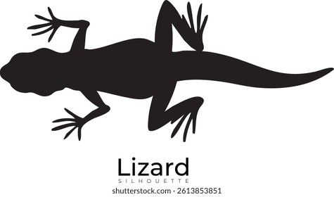 Lizard Vector Silhouette – Wild Reptile Shape for Jungle Wildlife Graphics, Nature Clipart, and Desert Animal Art