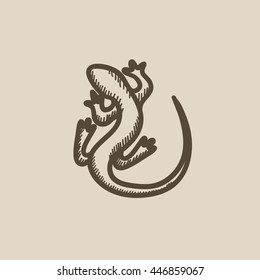 Lizard vector sketch icon isolated on background. Hand drawn Lizard icon. Lizard sketch icon for infographic, website or app.