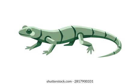Lizard with vibrant green color, textured scales, and elongated body sits on a natural backdrop, ideal for wildlife, nature, or reptiles themed visuals