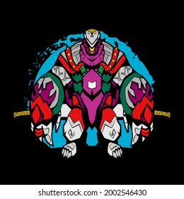 Lizard Warrior. vector illustration for sign, symbol, logo, icon, background