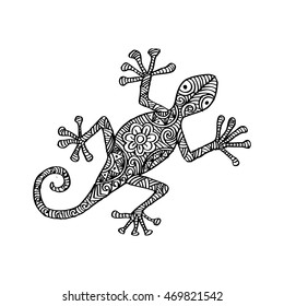 Lizard Coloring Book Adults Vector Illustration Stock Vector (Royalty ...