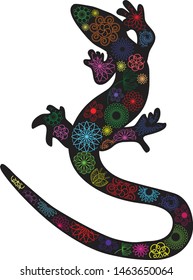 lizard in zentangle style. tattoo coloring