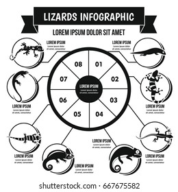 Lizards infographic banner concept. Simple illustration of lizards infographic vector poster concept for web