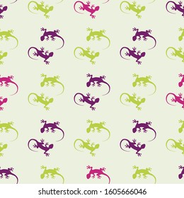 Lizards. Seamless Abstract background. Traditional decorative objects. Vector pattern.