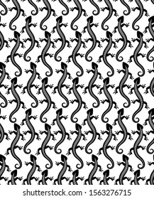 Lizards seamless vector pattern. Reptile background. Animalistic print.