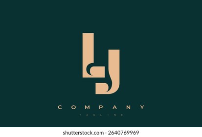 LJ Abstract Geometric Logo Design. Modern and elegant logo design with simplistic typography elements, showcasing branding excellence.
