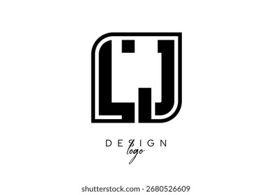 LJ Block Monogram Logo – Bold Geometric Lettermark in Rectangular Style for Modern Branding and Identity