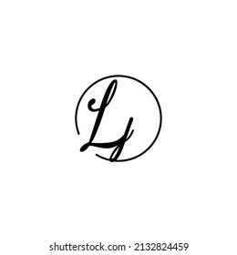 LJ-Kreis feminine Konzept erstes Logo am besten für Schönheit und Mode