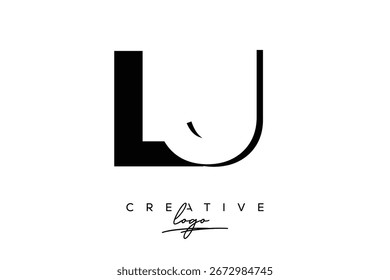Logotipo creativo minimalista de espacio negativo de LJ con monograma moderno para marca y logotipo de marca comercial con letras iniciales Diseño de logotipo para marca.