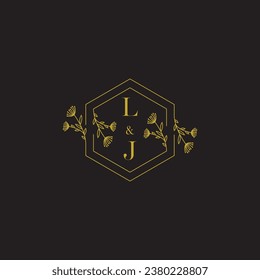 LJ elegantes Hochzeitslogo in hochwertigem professionellem Design, das gut in allen Printmedien drucken kann