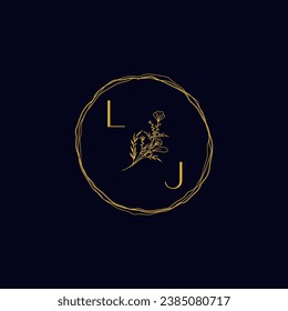 LJ elegant wedding initial logo in high quality professional design that will print well across any print media