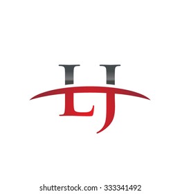 LJ initial company red swoosh logo