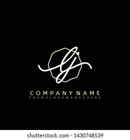 LJ Initial handwriting logo concept