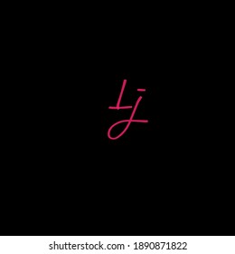 Lj initial handwriting logo for identity