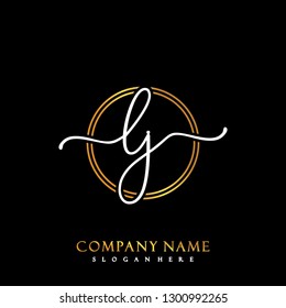 LJ Initial Handwriting logo template vector