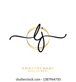 LJ Initial handwriting logo template