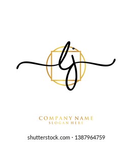 LJ Initial handwriting logo template