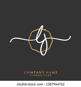 LJ Initial handwriting logo template