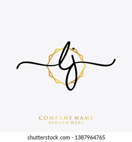 LJ Initial handwriting logo template