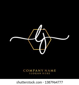 LJ Initial handwriting logo template
