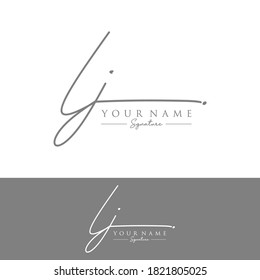 LJ Initial letter handwriting and signature logo.