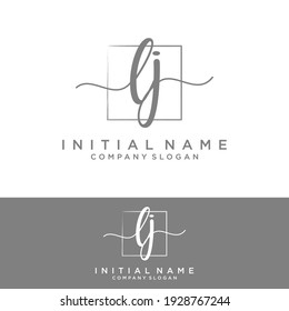 LJ Initial letters, handwriting signature logo.