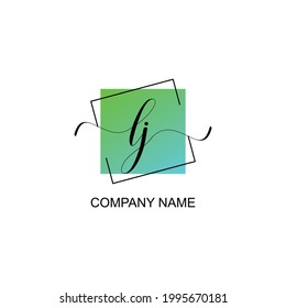 LJ Initial logo handwriting typographic template