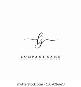 LJ Initial luxury handwriting logo vector