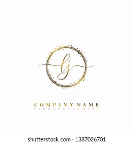LJ Initial luxury handwriting logo vector