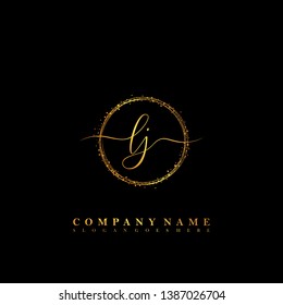 LJ Initial luxury handwriting logo vector