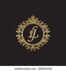 LJ initial luxury ornament monogram logo