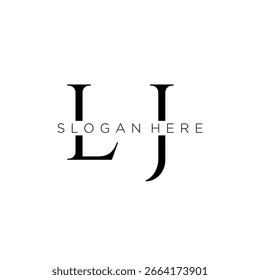 Logotipo inicial del monograma de LJ con diseño del estilo del negocio