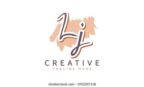 LJ Initials, handwriting logo vector