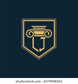 LJ Initials Law Firm Logo Lawyer logo with creative law element