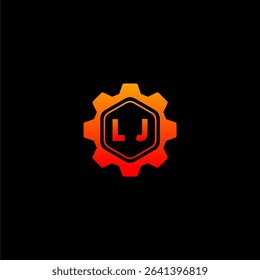 LJ Initials Tech Logo Vector Art Icons and Graphics