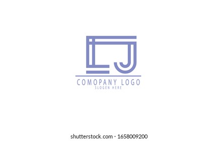 LJ JL abstract vector logo monogram template