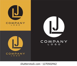 lj, jl initial letter logo design letter with circle shape 