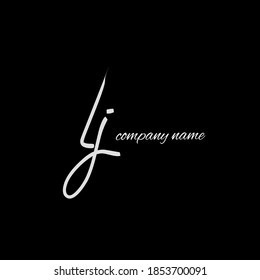 LJ L J Plantilla inicial de logotipo de escritura a mano vectorial