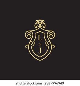 LJ Line Vintage-Erstlogo in hochwertigem professionellem Design, das gut auf allen Printmedien drucken kann