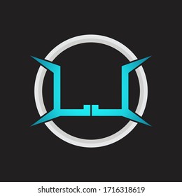 Monograma de logotipo de LiveJournal con plantilla de diseño de forma de círculo y cuatro cuadros