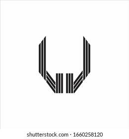LJ Logo monogram outline style linked isolated on white background