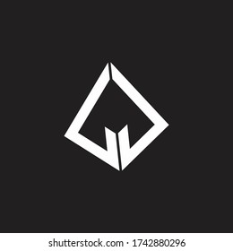 LJ Logo monogram with standout triangle shape ribbon design template