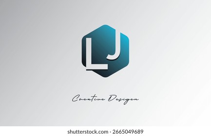 LJ Minimal Polygon Shape Abstract Negative Space Symbol for Branding Use"