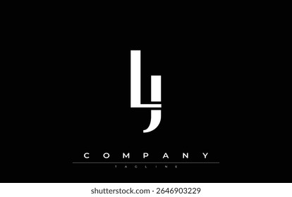 LJ Modern Initials Logo Design. Branding logo with stylized initials showcasing bold design and modern aesthetic. Ideal for professional business branding or creative projects focusing on minimalistic