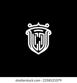 LJ shield initial monogram with high quality professional design that will print well