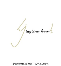 Lj Signature initial logo template vector