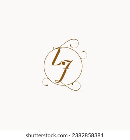 LJ uniquely wedding logo symbol of your marriage and you can use it on your wedding stationary